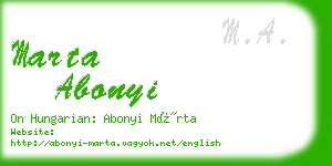 marta abonyi business card